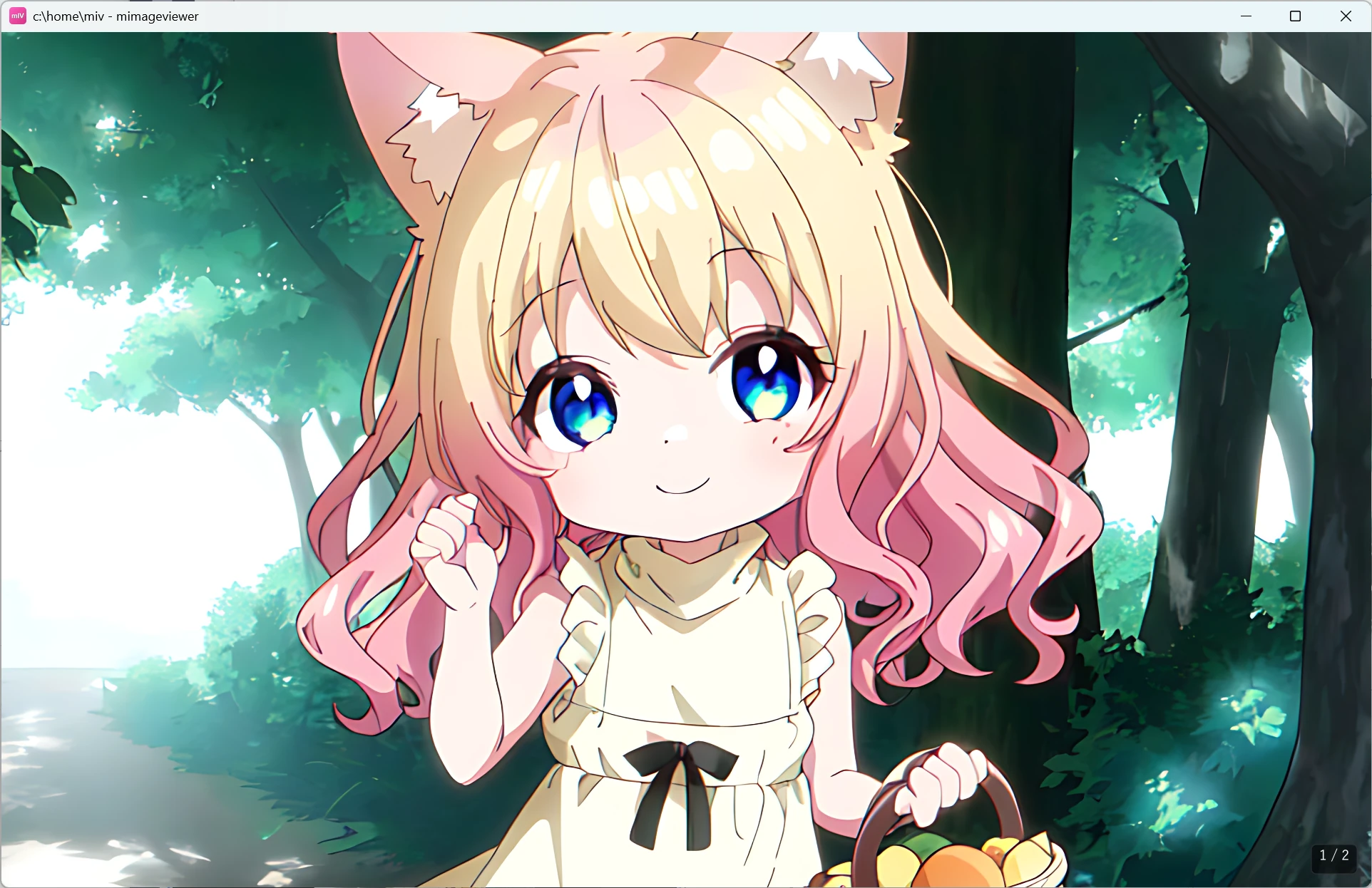 Z キーを離した後の拡大表示。イラストの上半分が画面いっぱいに拡大されている